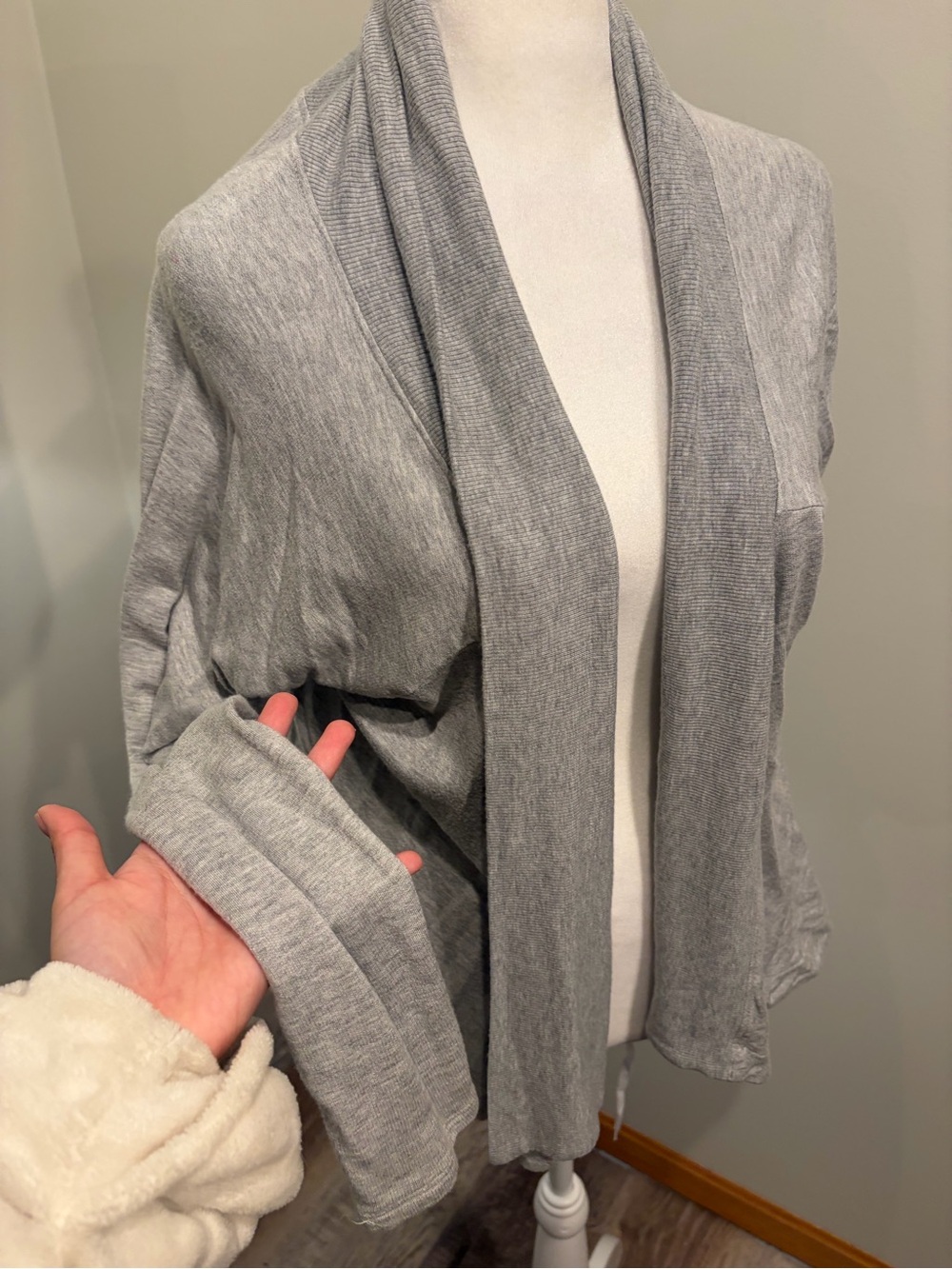 Athleta Light Gray Open-Front Women's Sweater Cardigan